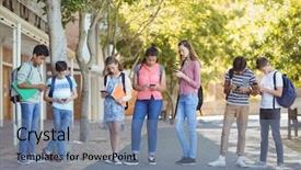  Presentation with mobile crane on a road - Slides enhanced with adolescent development - students using mobile phone background and a seafoam green colored foreground