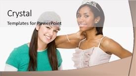  Presentation with adolescent - Audience pleasing theme consisting of adolescent differences - girlfriends backdrop and a  colored foreground