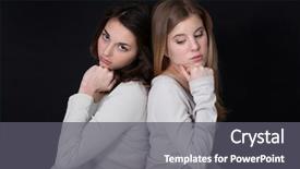  Presentation with adolescent girls - Cool new theme with adolescent differences - teenage girls having a quarrel backdrop and a dark gray colored foreground