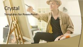  Presentation with brush painted pastel colour - Slide deck featuring adolescent differences - teenage painter painting background and a lemonade colored foreground