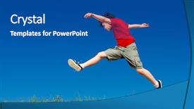  Presentation with baby congratulation boy blue - Amazing presentation theme having adolescent health - boy jumping running against blue backdrop and a  colored foreground