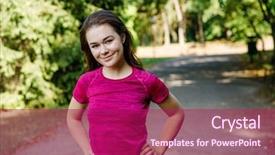  Presentation with crime woman on the run - Colorful slides enhanced with adolescent health - portrait of woman exercising backdrop and a violet colored foreground