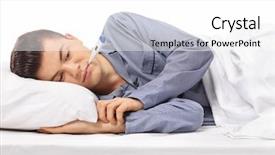  Presentation with adolescent - Audience pleasing slide set consisting of adolescent health - sick teenager with a thermometer backdrop and a white colored foreground