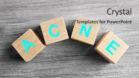  Presentation with skin care - Theme enhanced with adolescent health - word acne of cubes background and a light gray colored foreground