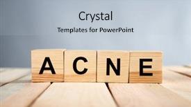  Presentation with skin care - Slides having adolescent health - word acne of wooden cubes background and a light blue colored foreground
