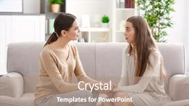  Presentation with adolescent - Theme with adolescent health - young female psychologist working background and a coral colored foreground