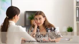  Presentation with adolescent - Amazing slides having adolescent health - young female psychologist working backdrop and a coral colored foreground