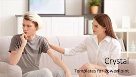  Presentation with female office graphics - Cool new PPT theme with adolescent health - young female psychologist working backdrop and a lemonade colored foreground