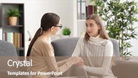  Presentation with adolescent - Presentation theme enhanced with adolescent health - young female psychologist working background and a coral colored foreground