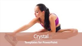  Presentation with exercises - PPT theme enhanced with adolescent health - young sporty girl does gymnastic background and a coral colored foreground