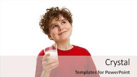  Presentation with nutrition - Colorful slide deck enhanced with adolescence nutrition - boy holding glass of milk backdrop and a  colored foreground