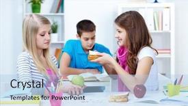  Presentation with cute sandwich - Slide deck consisting of sandwich during break in college background and a light blue colored foreground