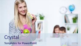  Presentation with cute sandwich - PPT layouts enhanced with adolescence nutrition - portrait of cute teenager background and a sky blue colored foreground