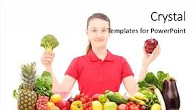  Presentation with trainee nurse sitting by female - PPT theme having adolescence nutrition - smiling female teenager sitting background and a  colored foreground