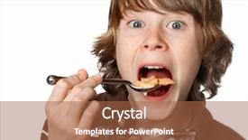 Presentation with cereal - PPT theme consisting of teen boy eating cereal background and a red colored foreground