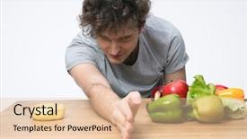  Presentation with adolescence - Amazing slide set having adolescence nutrition - young man choosing healthy vegetables backdrop and a lemonade colored foreground