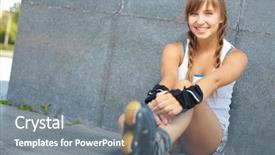  Presentation with roller skating - PPT layouts consisting of adolescent teens - cute teenage girl in roller background and a  colored foreground