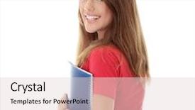  Presentation with adolescent - Beautiful slide deck featuring adolescent teens - teen girl isoalated on white backdrop and a  colored foreground