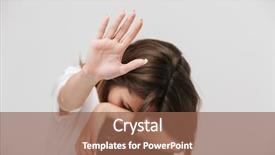  Presentation with photo - Amazing PPT theme having adolescent trauma - photo of a disabled young backdrop and a violet colored foreground