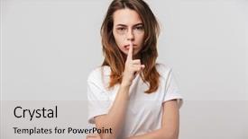  Presentation with photo - Audience pleasing PPT theme consisting of adolescent trauma - photo of a serious disabled backdrop and a soft green colored foreground