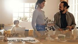  Presentation with helping - PPT theme having adopted-african-american-daughter-helping background and a coral colored foreground