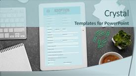  Presentation with adoption - PPT theme enhanced with adoption-concept-paternity-form background and a sky blue colored foreground