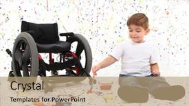  Presentation with disabled child - Amazing theme having adorable 2 year old child backdrop and a coral colored foreground