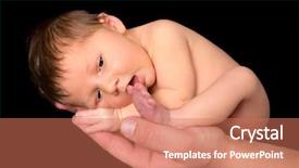  Presentation with old days - Amazing PPT theme having adorable 7 days old baby backdrop and a coral colored foreground