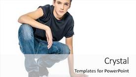  Presentation with teenage - Presentation theme featuring adorable adoloscence - photo of teenage handsome guy background and a white colored foreground