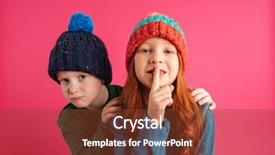  Presentation with children - Cool new presentation theme with adorable adoloscence - photo of two little children backdrop and a tawny brown colored foreground