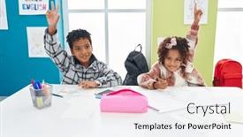  Presentation with african american students - Presentation featuring adorable-african-american-boy background and a white colored foreground