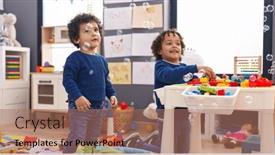  Presentation with soap - Theme having adorable-african-american-boys-playing background and a coral colored foreground