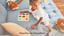  Presentation with learning - Amazing slide set having adorable-african-american-toddler-learning backdrop and a coral colored foreground