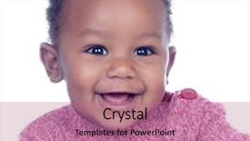  Presentation with african american and baby - Presentation design having adorable african baby smiling isolated background and a coral colored foreground
