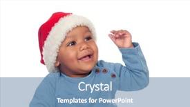  Presentation with baby christmas - Cool new PPT theme with adorable african baby with christmas hat isolated on a white background backdrop and a teal colored foreground