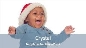  Presentation with christmas baby jesus sleeping - Colorful slide deck enhanced with adorable african baby with christmas backdrop and a seafoam green colored foreground