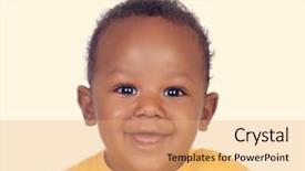  Presentation with baby smile - Presentation design having adorable african baby background and a coral colored foreground