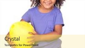  Presentation with balloon - Cool new slide set with adorable african little girl backdrop and a yellow colored foreground