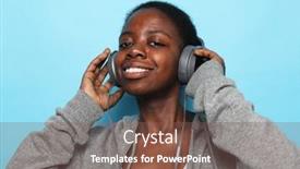  Presentation with blue music - Colorful slide set enhanced with adorable-american-woman-singing backdrop and a violet colored foreground