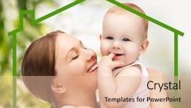  Presentation with home black family - Amazing presentation theme having adorable baby and eco house backdrop and a lemonade colored foreground