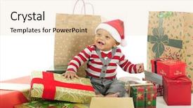  Presentation with baby christmas - Slide set featuring adorable baby boy delightedly sitting background and a lemonade colored foreground