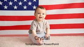  Presentation with american flag - Slides with adorable baby boy on american background and a coral colored foreground