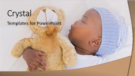  Presentation with christmas baby jesus sleeping - Presentation theme consisting of adorable baby boy sleeping peacefully background and a soft green colored foreground