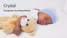  Presentation with sleeping baby - PPT layouts featuring adorable baby boy sleeping peacefully background and a white colored foreground
