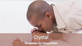  Presentation with african american baby - Slides featuring adorable baby boy sleeping while background and a coral colored foreground