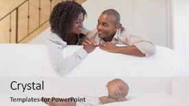  Presentation with sleeping baby - Audience pleasing presentation theme consisting of adorable baby boy sleeping while backdrop and a soft green colored foreground