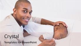  Presentation with african american baby - Beautiful presentation theme featuring adorable baby boy sleeping while backdrop and a  colored foreground