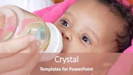  Presentation with baby bottle - Audience pleasing presentation consisting of adorable baby drinking a bottle backdrop and a coral colored foreground