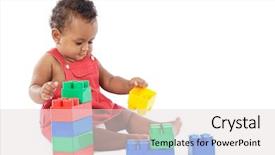  Presentation with baby blocks - Slides consisting of adorable baby girl playing background and a light gray colored foreground