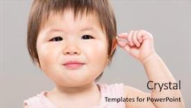  Presentation with baby girl - Cool new presentation theme with adorable baby girl touch ear backdrop and a lemonade colored foreground